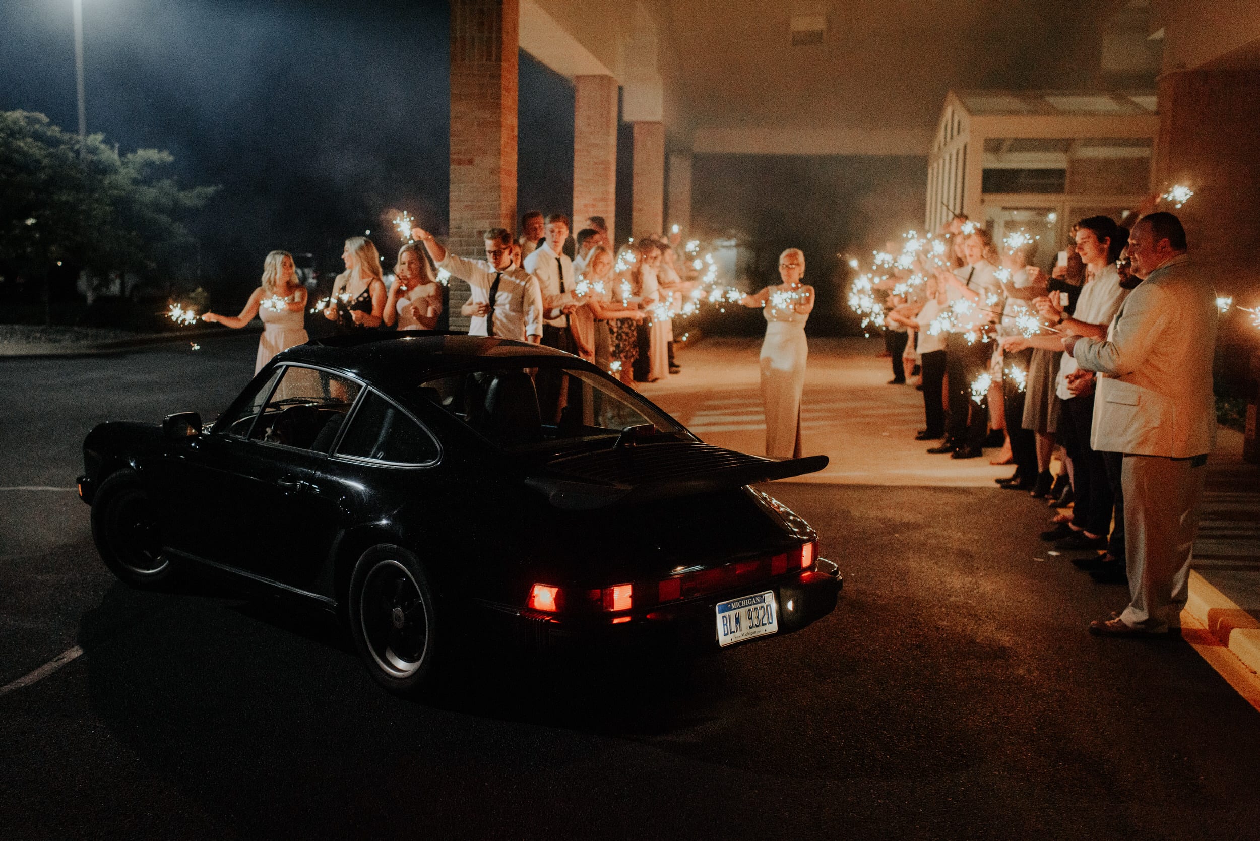 Porsche getaway car West, Michigan, Garden, Wedding, Josh Rexford