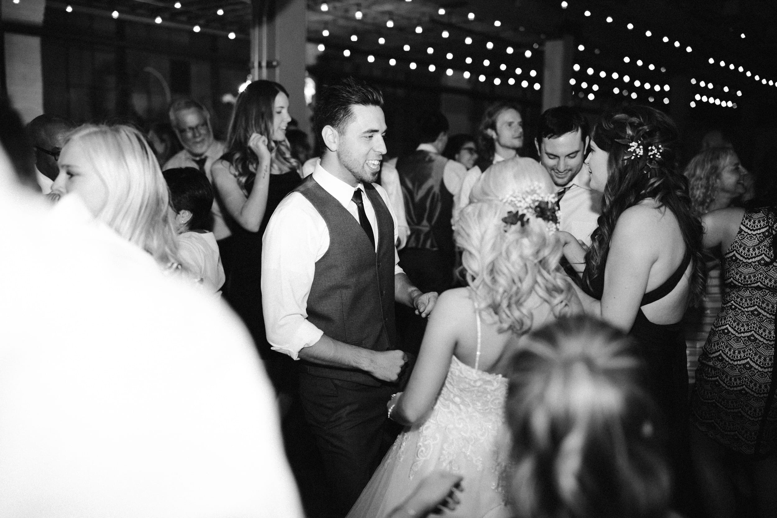 Stunning black and white dancing photo Industrial, Chic, Downtown, Wedding, Josh Rexford, Photographer
