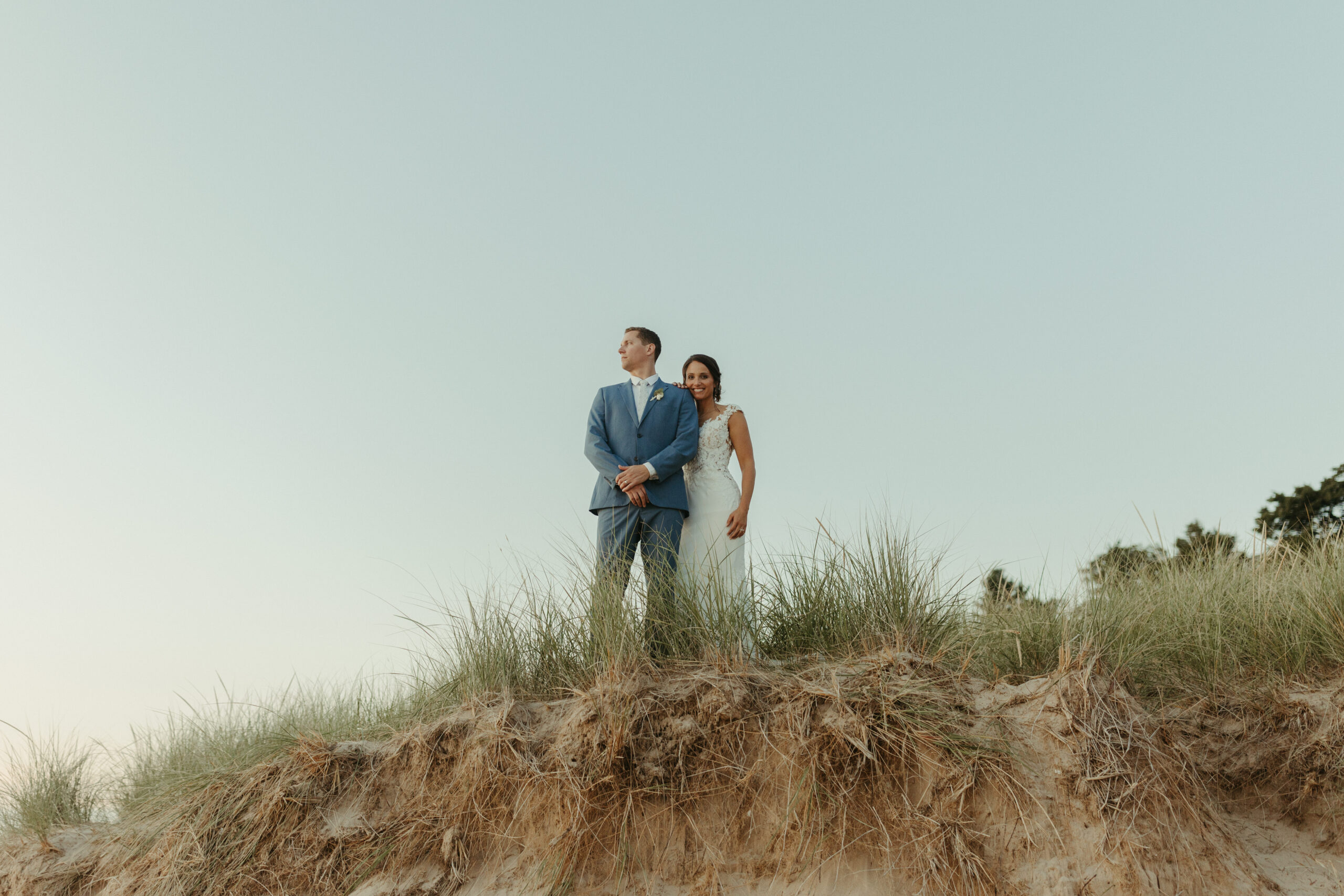 Summer, Grand Haven Beach Wedding at Notos at the BilMar